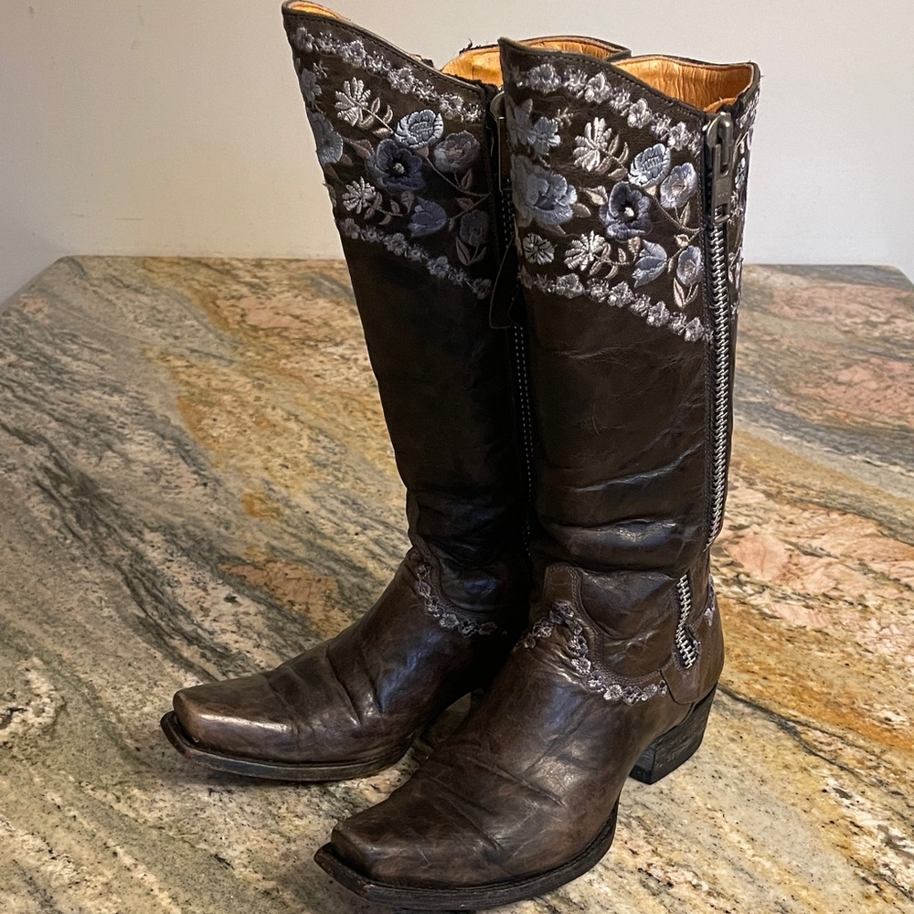 Old Gringo Gayla Razz Floral Embroidered 
Leather Boots Size 8